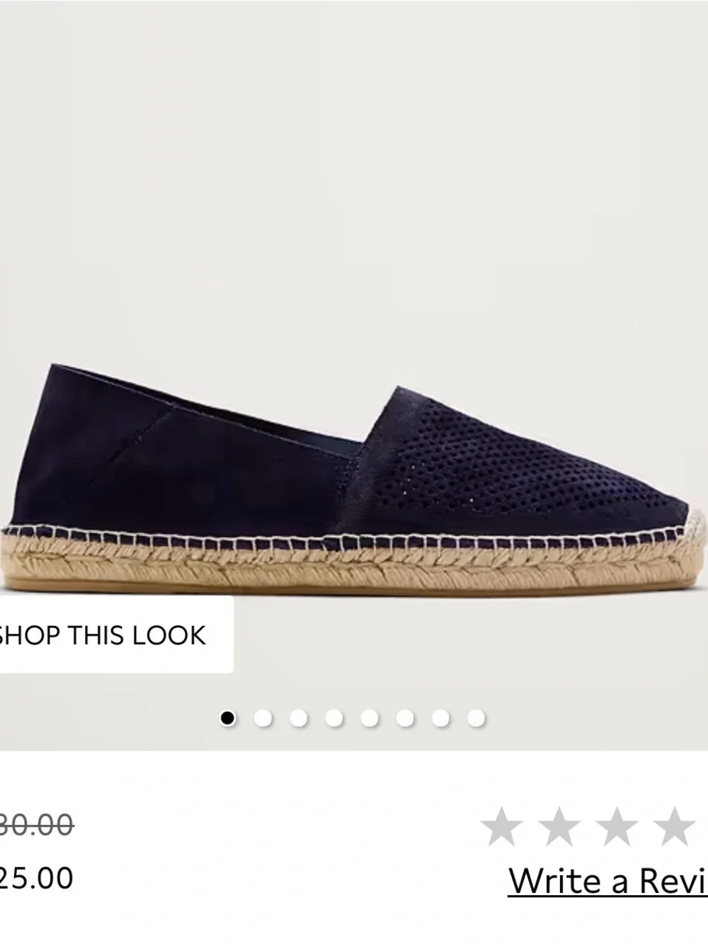 Banana Republic Navy Espadrille Slip-Ons Like  New Size 7 Summer Comfy Classic